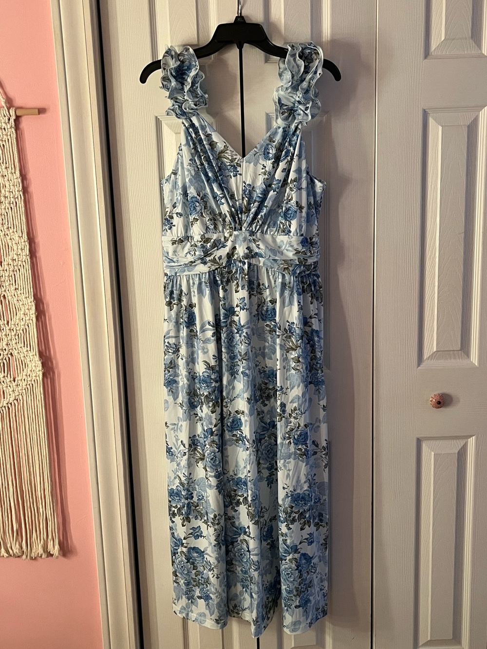 Blue & white floral dress from amazon